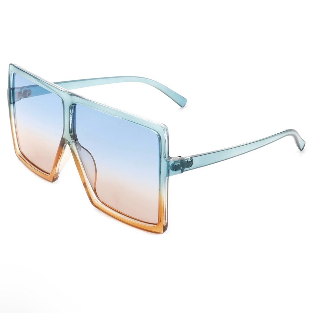 NWT• Oversized Blue & Orange Sunglasses🌟